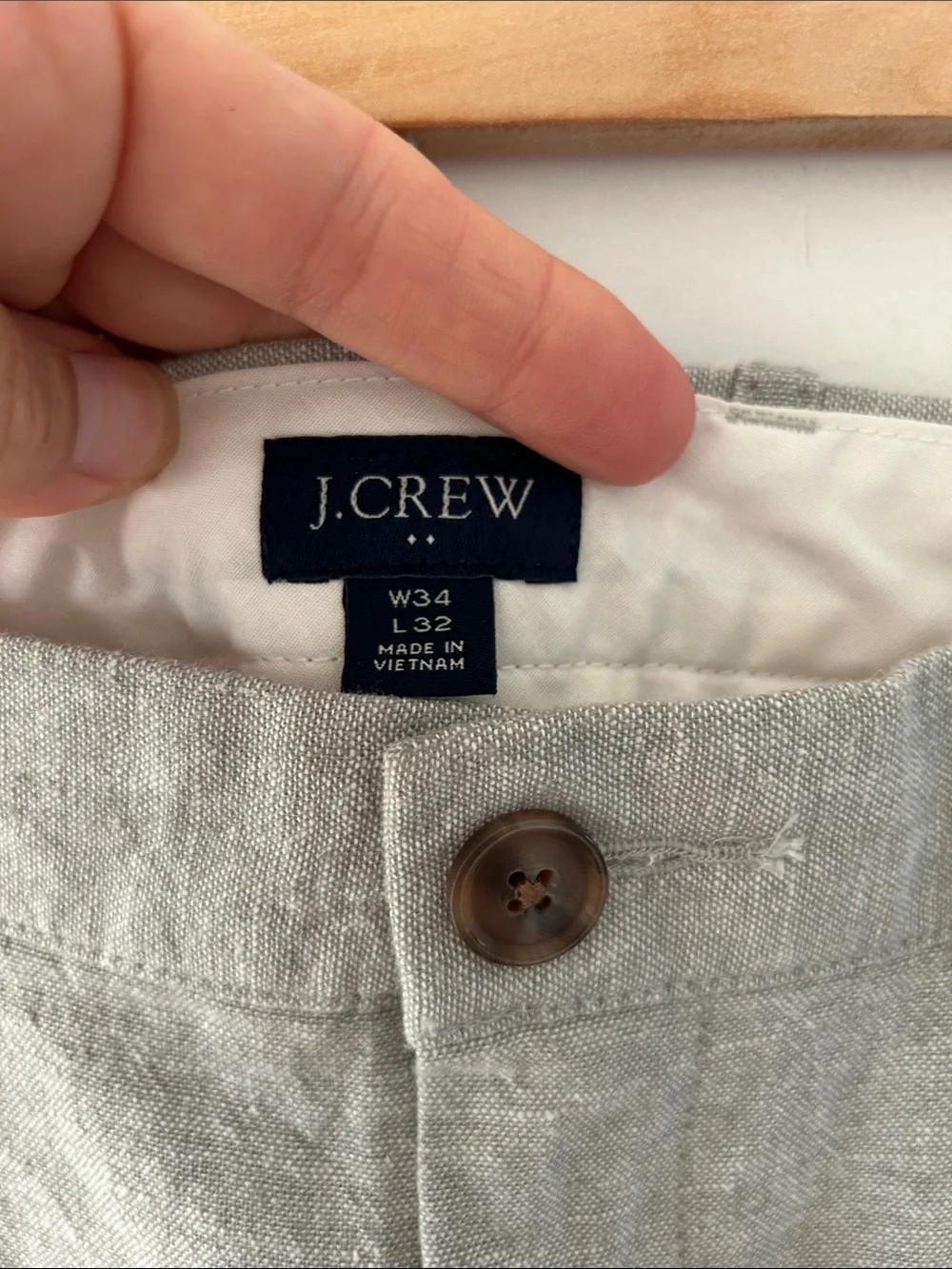 J. Crew Straight Leg Linen Blend Pants Quarry Green Size 34/32 Lightweight